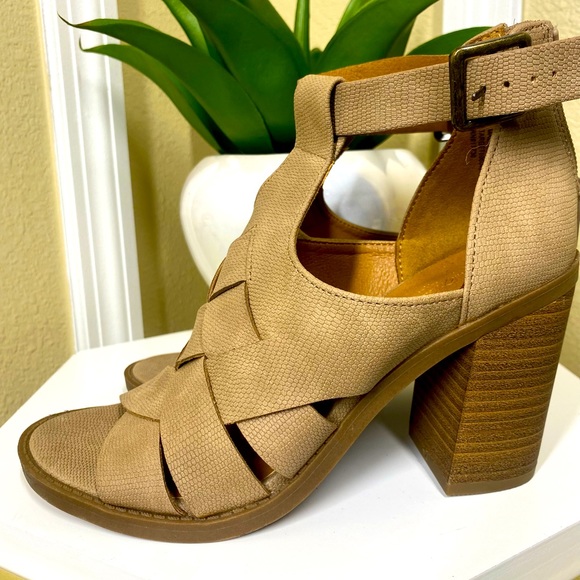 Chunky Block Heel Taupe Sandal (NEW) - Picture 4 of 9